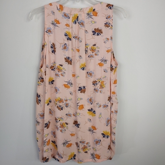 Adrienne Vittadini Sleeveless Summer Floral Business Casual Blouse Sz L - Picture 3 of 5